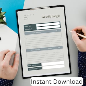 Monthly Budget Planner Printable, Finance Tracker, Finance Planner, Printable Budget, Budget Planner, Printable Budget Planner