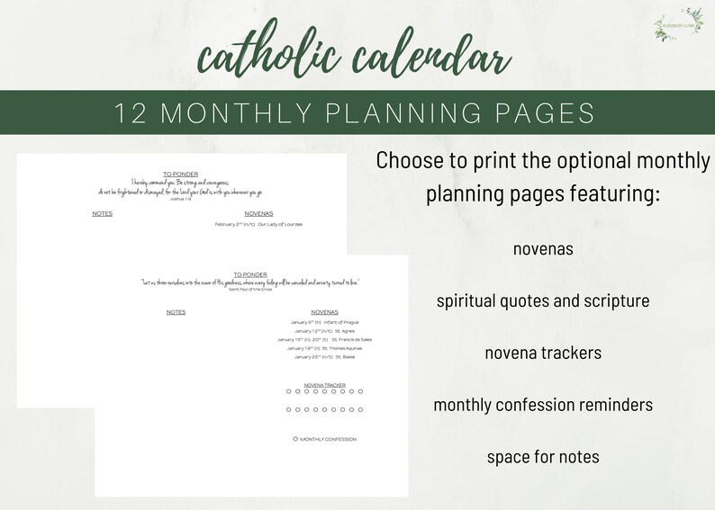 Buy 2023 Catholic Calendar Printable Monthly One Page Catholic Online 