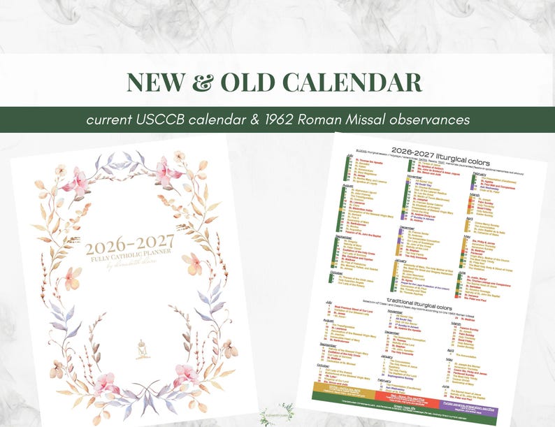 2026-2027 Catholic Planner Printable PDF: Daybook / Daily Weekly Calendar / Catholic Liturgical Year Calendar / Catholic Woman / TLM image 8