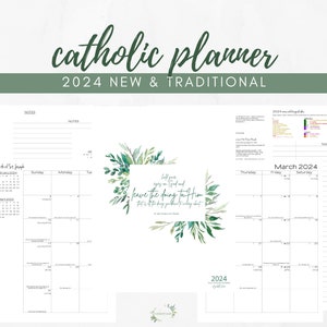 2024 Catholic Planner Printable PDF: Daybook / Daily Weekly Calendar / Catholic Liturgical Year Calendar / Catholic Woman / TLM image 1