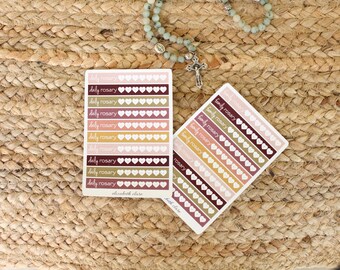 Family Rosary Planner Weekly Habit Trackers:  Catholic Journal Stickers