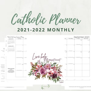 2021 2022 Weekly Catholic Planner Printable Daily Planner Etsy