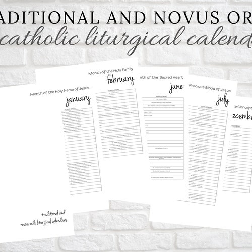 Traditional Latin Catholic and Novus Ordo Printable Calendar Etsy
