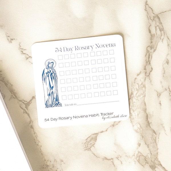 54 Day Rosary Novena Planner Sticker:  Catholic Planner Stickers / Rosary Habit Tracker