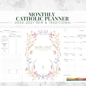 2026-2027 Catholic Planner Printable PDF: Daybook / Daily Weekly Calendar / Catholic Liturgical Year Calendar / Catholic Woman / TLM image 2