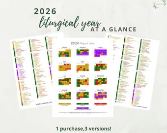 Calendario del Año Litúrgico Católico 2026 de un vistazo: Guía de Colores Litúrgicos