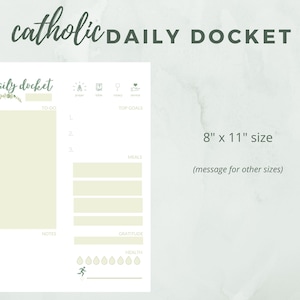 Catholic Daily Docket Printable: Daily Planner, Daily Agenda, Daily ...