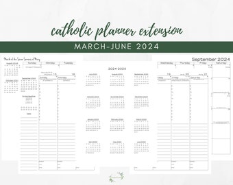 2024 Catholic Planner EXTENSION Printable PDF:  March, April, May, June 2024