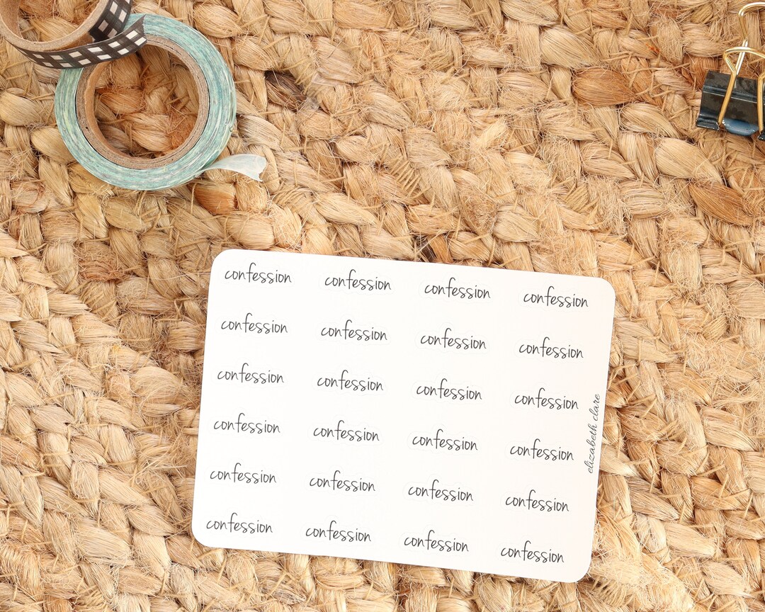 Confession Planner Stickers: Catholic Planner Stickers / Confession ...