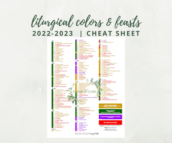 2022-2023 Catholic Liturgical Calendar: Academic Year 1 Page | Etsy Ireland