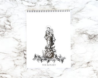 Rosary  Flipbook:  Catholic Devotion / Catholic Family Prayer / Catholic gift / Home Altar Table