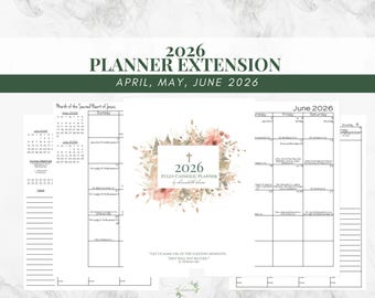 2026 April - June Catholic Planner EXTENSION Printable PDF