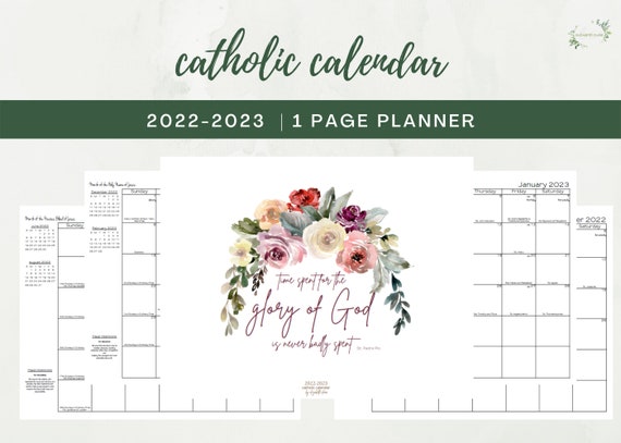 Usccb Calendar 2023 2022-2023 Catholic Calendar Printable: Academic Monthly One | Etsy Canada