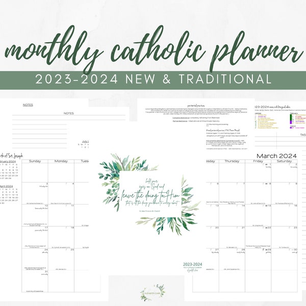 Traditional Catholic Planner Printable Etsy