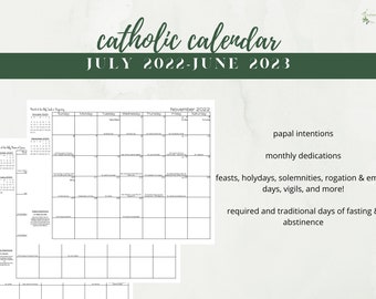 Usccb Calendar 2023 2022-2023 Catholic Calendar Printable: Academic Monthly One | Etsy Canada