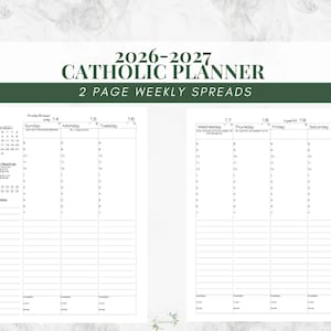 2026-2027 Catholic Planner Printable PDF: Daybook / Daily Weekly Calendar / Catholic Liturgical Year Calendar / Catholic Woman / TLM image 4