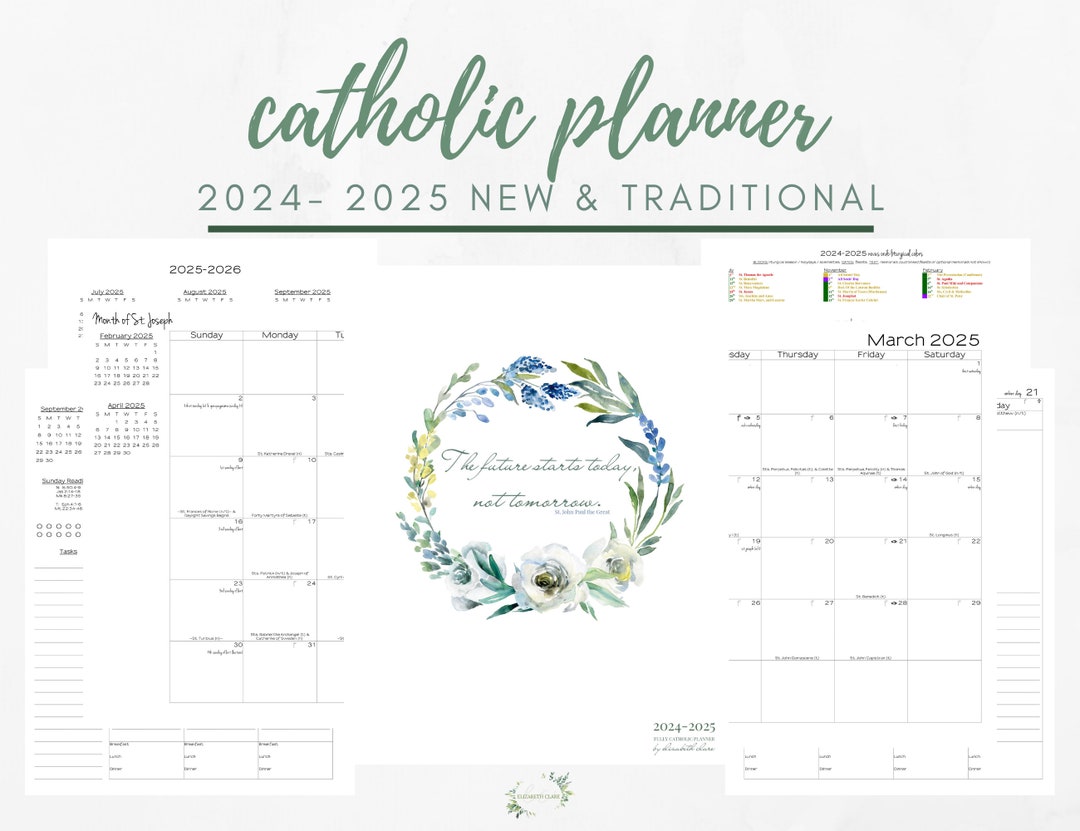 20242025 Catholic Planner Printable PDF Daybook / Daily Weekly Calendar / Academic Homeschool
