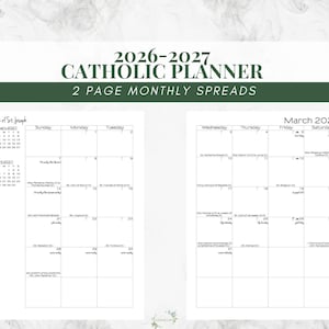 2026-2027 Catholic Planner Printable PDF: Daybook / Daily Weekly Calendar / Catholic Liturgical Year Calendar / Catholic Woman / TLM image 3