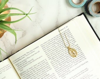 Gold Miraculous Medal Catholic Planner Paper Clip / Planner Bookmark / Saint Medal / Charm / Prayer Journal Bookmark