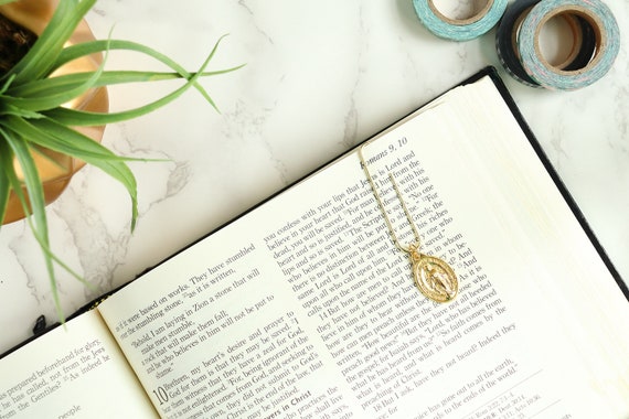 Gold Miraculous Medal Catholic Planner Paper Clip / Planner Bookmark / Saint Medal / Charm / Prayer Journal Bookmark