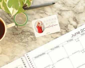 Sacred Heart Novena Habit Tracker Planner Sticker:  Catholic Planner Stickers / Novena Habit Tracker / Catholic Devotion and Prayer