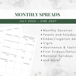 2026-2027 Catholic Planner Printable PDF: Daybook / Daily Weekly Calendar / Catholic Liturgical Year Calendar / Catholic Woman / TLM image 5