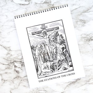 Catholic Stations of the Cross Flip Book:   Catholic Family Lent devotion / Catholic liturgical year / Catholic coloring pages /