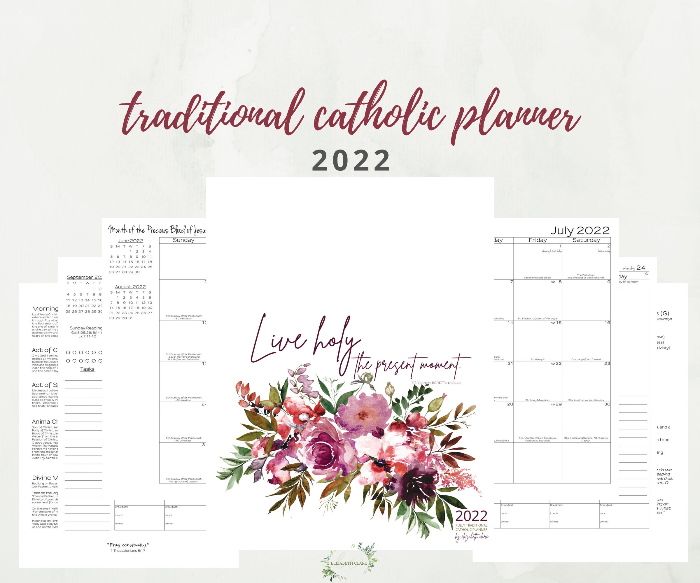 Tridentine Calendar 2022 2022 Traditional Catholic Planner Printable Pdf Weekly: Latin | Etsy Uk