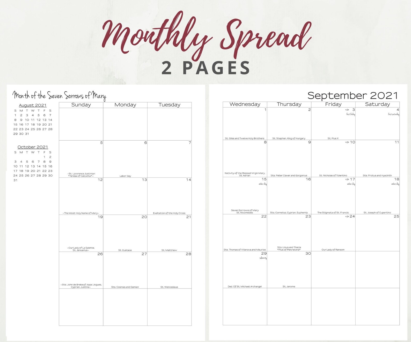 2021 2022 traditional catholic weekly planner printable latin etsy
