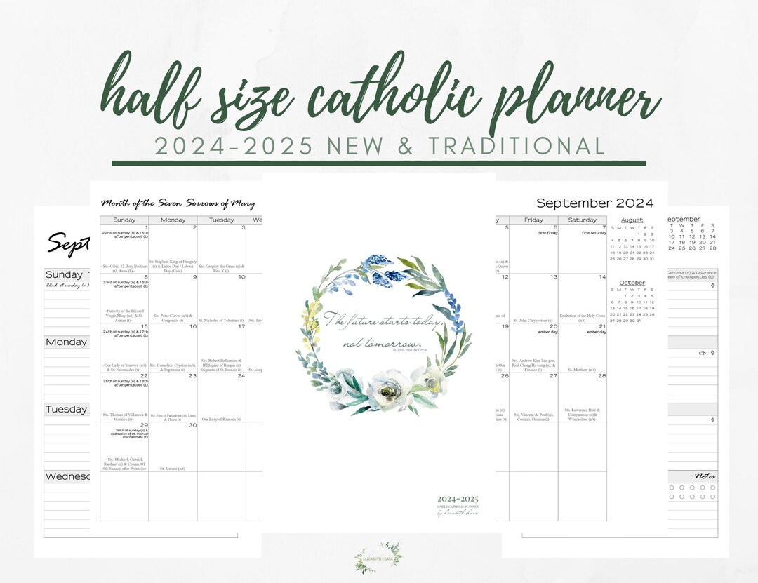 20242025 Catholic Planner Halfsize Printable PDF Simply Catholic