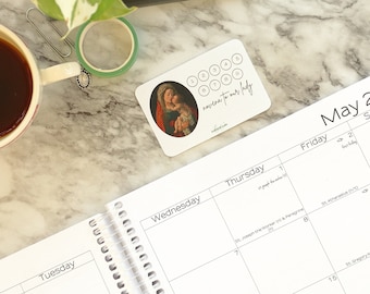 Our Lady Novena Habit Tracker Planner Stickers:  Catholic Planner Stickers / prayer