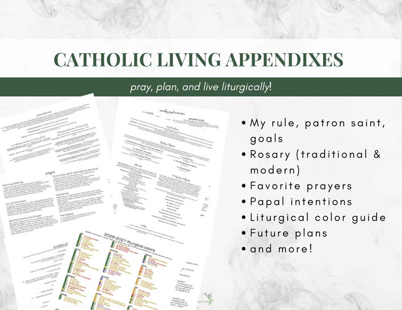 2026-2027 Catholic Planner Printable PDF: Daybook / Daily Weekly Calendar / Catholic Liturgical Year Calendar / Catholic Woman / TLM image 9