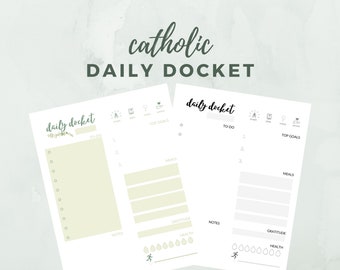 Catholic Daily Docket printable:  Daily Planner, Daily Agenda, Daily Planner