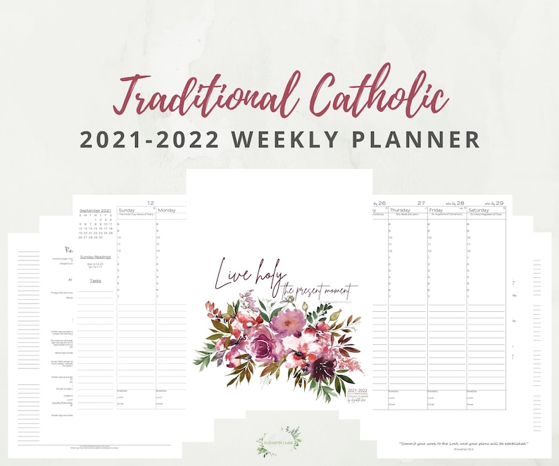 2021 2022 traditional catholic weekly planner printable latin etsy