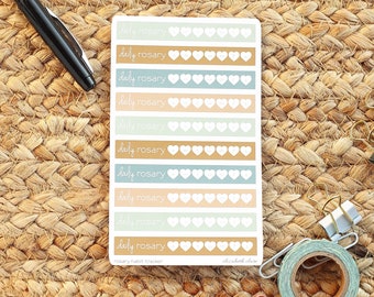 Daily Rosary Planner Weekly Habit Trackers:  Catholic Journal Stickers