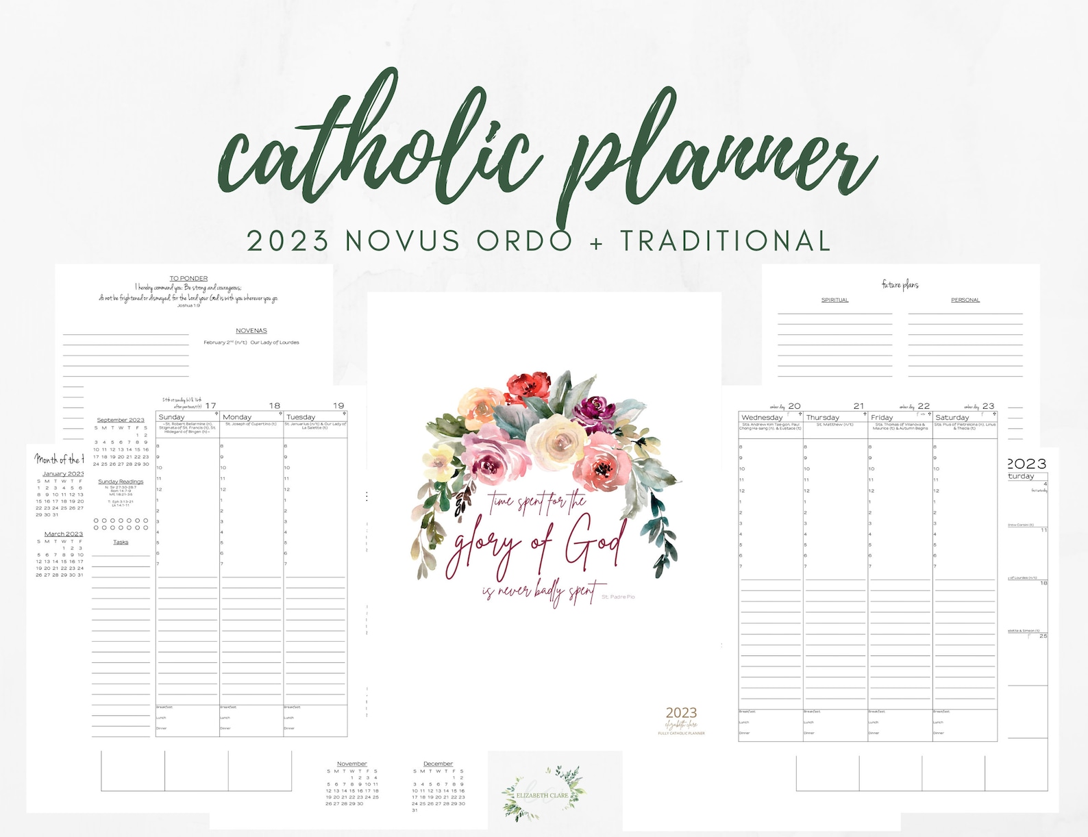 2023 Catholic Planner Printable PDF Daybook / Daily Weekly Etsy New