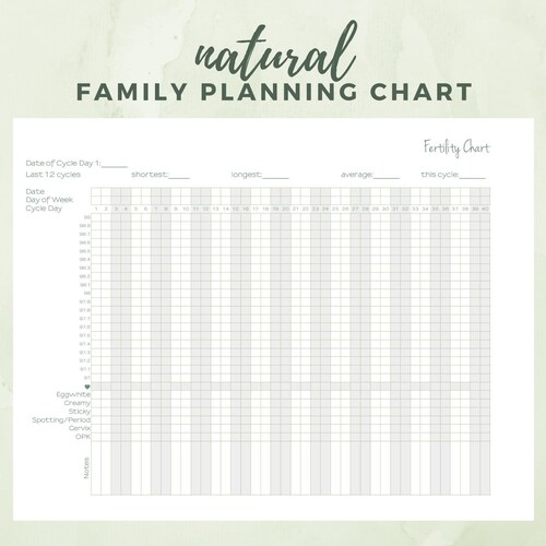 Natural Family Planning Printable Chart: Fertility Awareness - Etsy