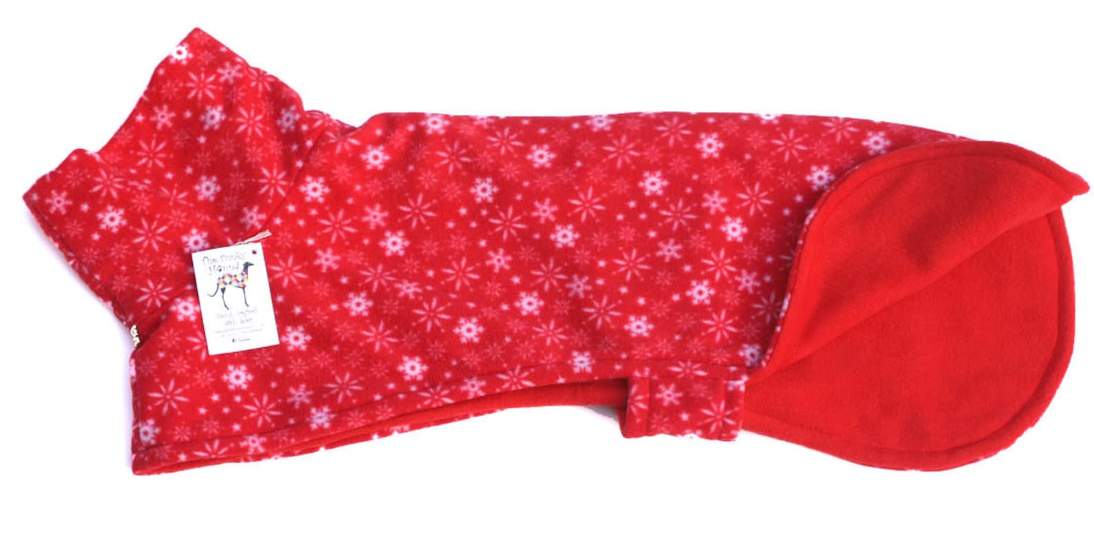 Polar Fleece Dog Coat in Red Snowflake Design Etsy