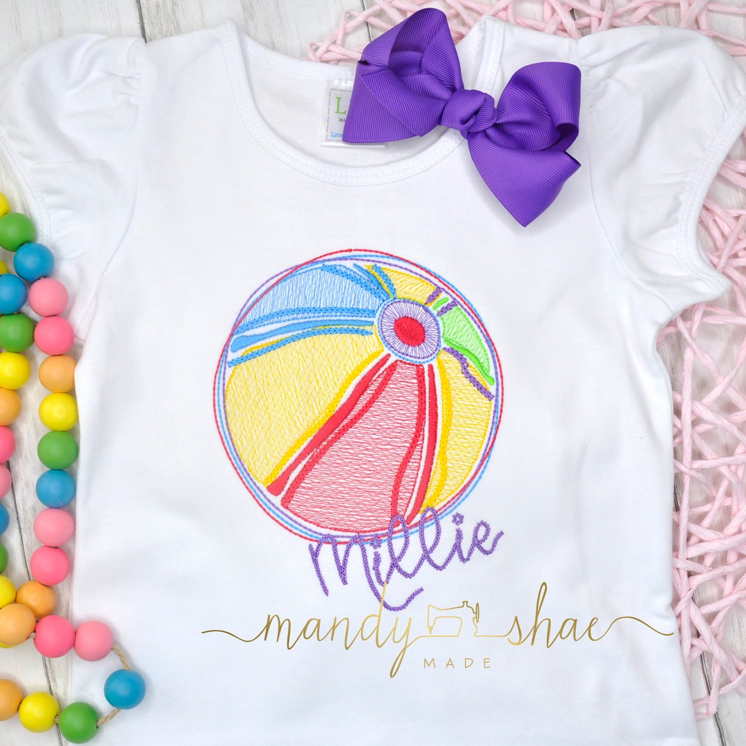 Girl's Beach Ball Shirt/personalized Infant Summer Etsy