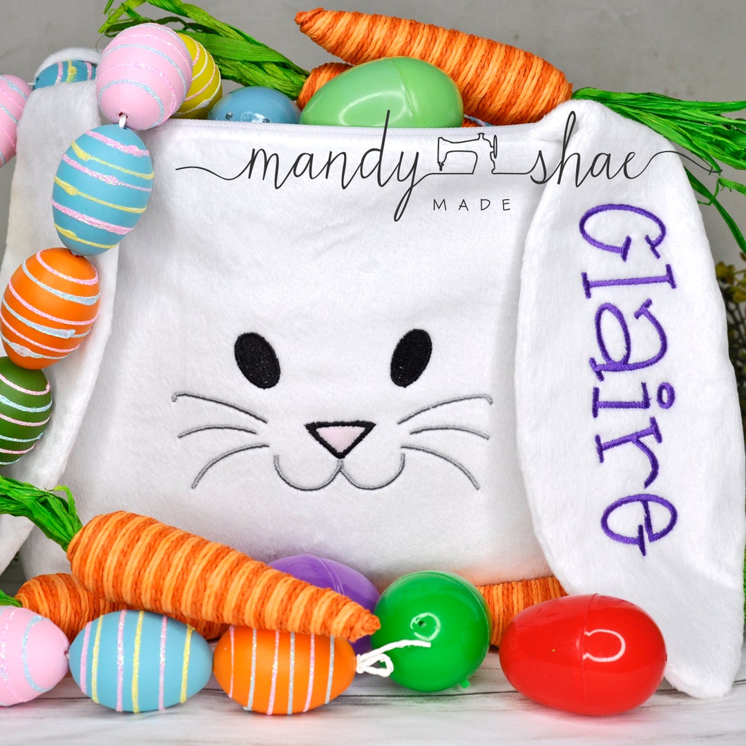 Personalized Easter Basket/plush Bunny Easter Basket Etsy