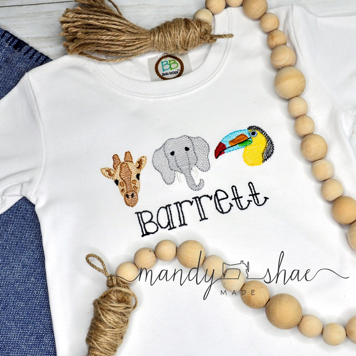 Boy's Personalized Zoo Animal Shirt/embroidered Etsy UK