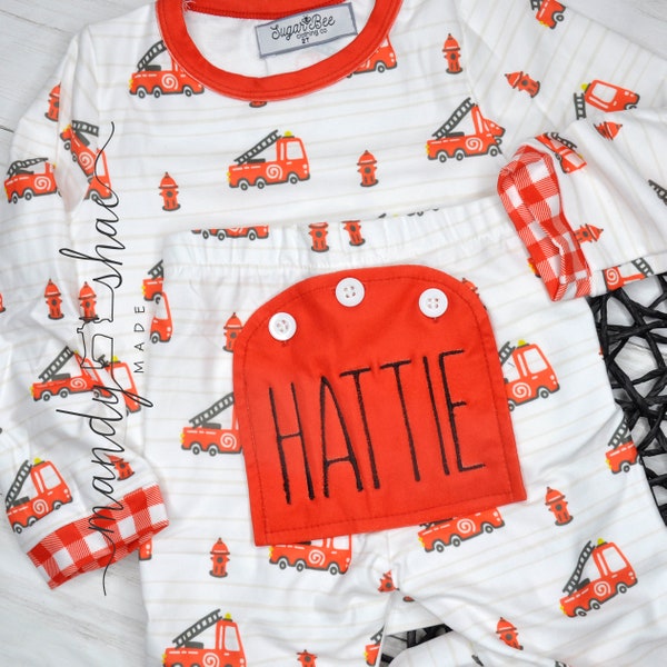 Personalized Children's Firetruck Outfit