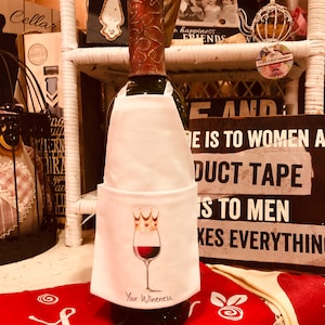 Wine lover collection wine bottle apron decoration bar kitchen gifts fabric detail