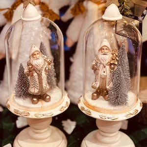 Christmas Santa choche statue tabletop centerpiece holiday decoration 2 assorted sets