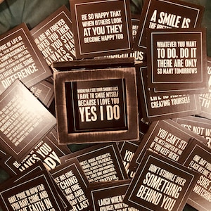 Inspiration Zitate Karten Holz Box Glaube wie hält die Zukunft die kleinen Dinge im Leben für irgendwann genießen
