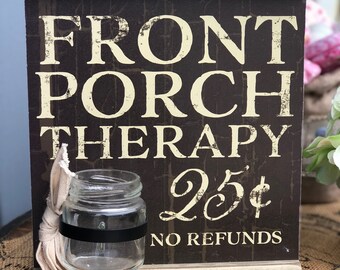 Farmhouse coin jar glass bank holder country wall decorations wood made front porch 25cents sign kitchen, bedroom, dining room laundry room