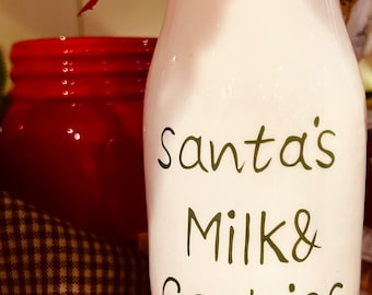 Christmas Santa’s cookies holder with milk bottle Santa coming to town magical holiday gifts