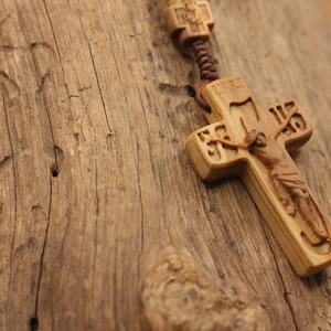 Wooden rosary-Olive wood-Catholic rosary men-Baptism gift-Freeshipping in USA-Free engraving of the baptismal name