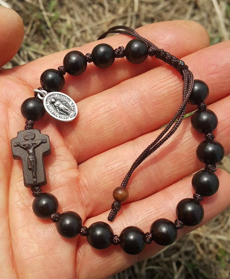 Wooden Rosary Braceletexquisitely Carved Crosswood Etsy