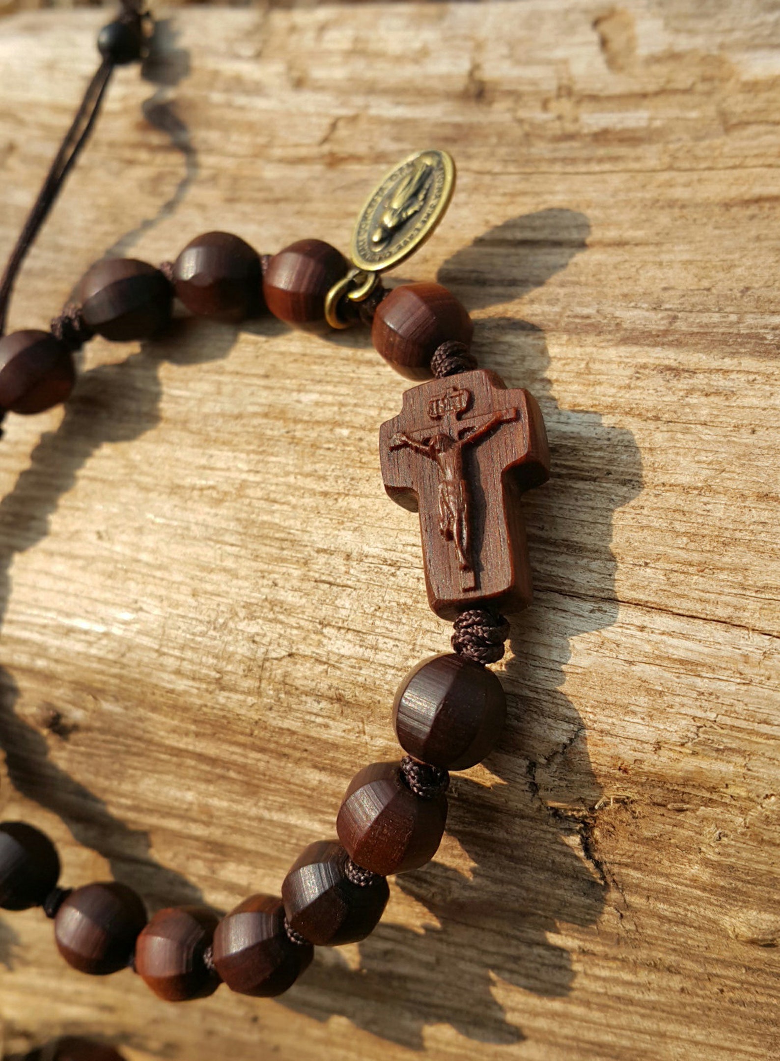 Wooden rosary braceletExquisitely carved crossBeautifully Etsy